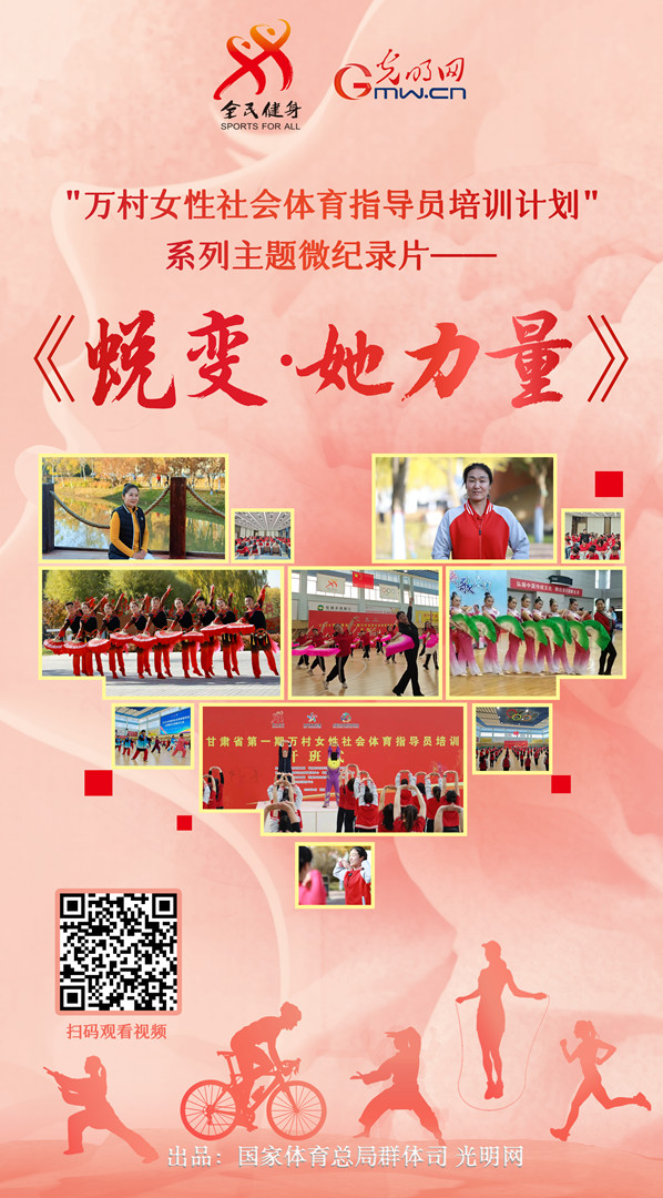 系列主题微纪录片正式上线!首集《蜕变·她力量》聚焦农村女性社会体育指导员成长之路 系列主题微纪录片正式上线!首集《蜕变·她力量》聚焦农村女性社会体育指导员成长之路
