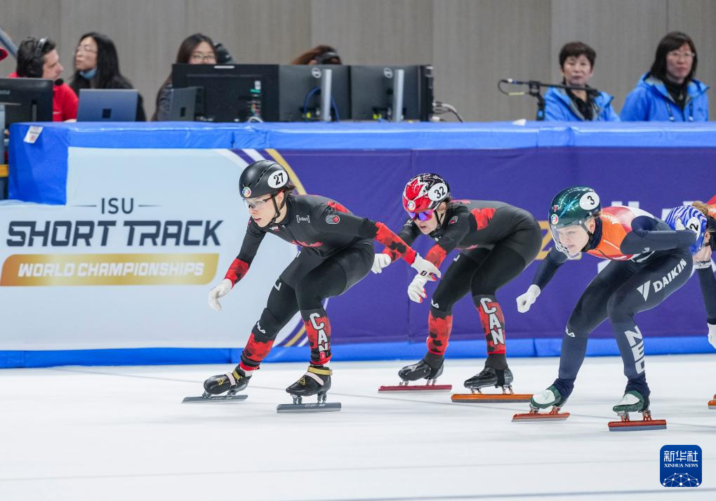 短道速滑——世锦赛：女子3000米接力：加拿大队夺冠